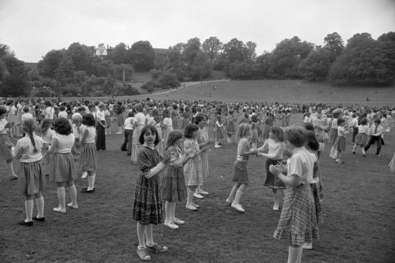Over 1,000 schoolchildren crowded on to Preston's Avenham Park for an afternoon of singing and dancing. The children came from 28 primary school in Preston, Leyland and district to take part in Preston's 42 annual Children's Festival of English Folk Dancing