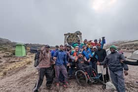 Martin Hibbert and team during the climb.