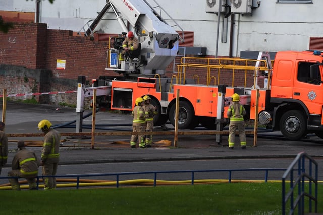 The latest scenes are firefighters battle the blaze.