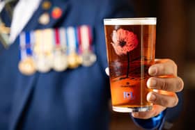 Limited-edition poppy pint glasses designed by Colin Waite
