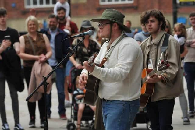 The Lathums play an impromptu gig in Wigan town centre