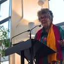 Prue Leith speaking at Food for Life Served Here's event.