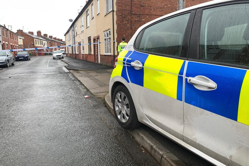 Police and paramedics descended on Shelley Road in Ashton after two men – aged in their 20s and 50s – were stabbed shortly before 9am this morning (Friday, April 14). Picture by Neil Cross / Lancashire Post