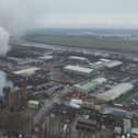A major fire on the Lune Industrial Estate in Lancaster.