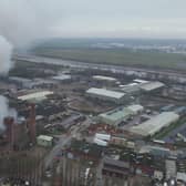 A major fire on the Lune Industrial Estate in Lancaster.