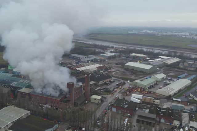 A major fire on the Lune Industrial Estate in Lancaster.