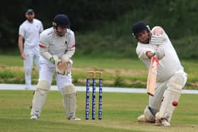 Cricket action from Vernon Carus v Penwortham.
Carus captain and wicket keeper Bob Bridges watches as Glynn Parkinson is out lbw off Paul Hayton.  PIC BY ROB LOCK
25-5-2019