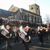 Leyland Band leading the Remembrance Sunday Parade