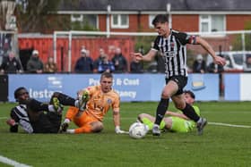 Mike Calveley puts Chorley ahead (photo: David Airey/dia_images)