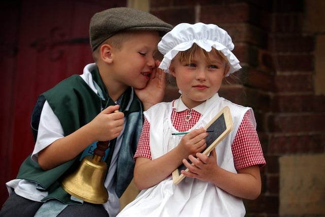 Year 2 pupils, Connor Billington, seven, and Emily Caton, seven, during the 75th anniversary celebrations of Blessed Sacrament Catholic Primary School in Ribbleton, Preston