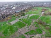 The scale of the restoration challenge is evident from the air...