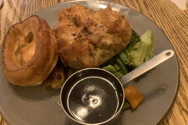 Butternut squash and lentil filo wellington at The Ship in Elswick