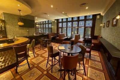 One of the bar areas inside the building