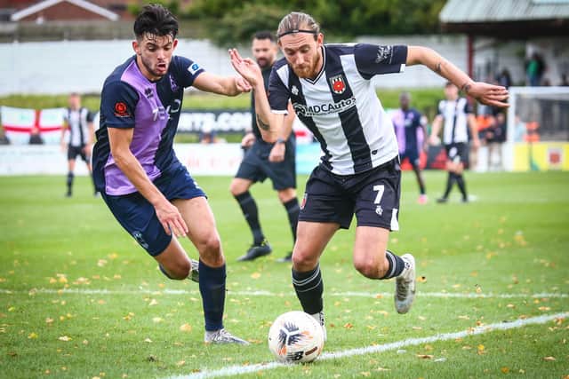 Billy Whitehouse in action for Chorley against Blyth Spartans (photo: Stefan Willoughby)