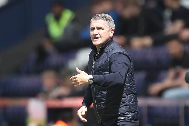 Preston North End manager Ryan Lowe on the touchline against Middlesbrough at Deepdale