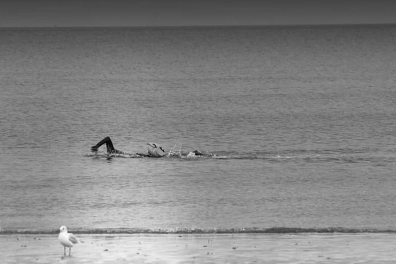 Paul Beech shared this picture of a swimmer "alone but focused on the destination".