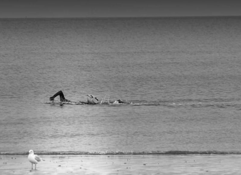 Paul Beech shared this picture of a swimmer "alone but focused on the destination".