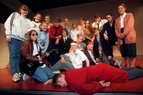 Cast members from the All Hallows RC High School production of "The Return of Miss Maple"