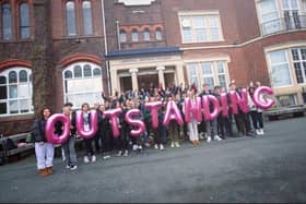 Cardinal Newman College students celebrate as the college retains its 'Outstanding' Ofsted rating.