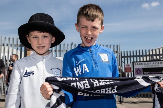 These two PNE youngsters show their support on Gentry Day
