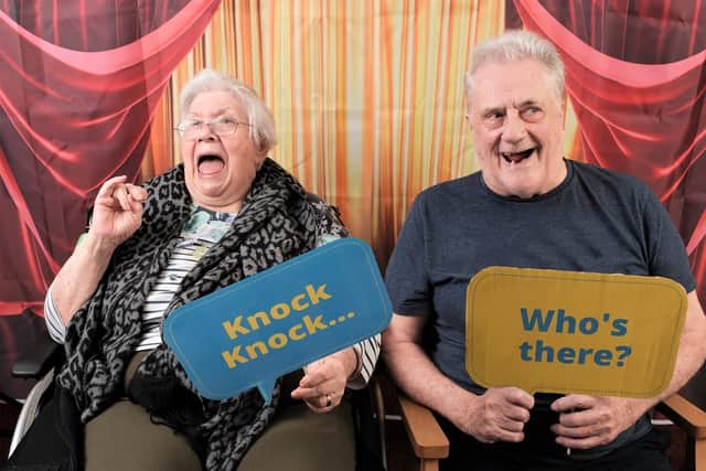 Four Seasons-Residents Janet Tait and Michael Allison enjoy a joke together. Image:  Insight Photography 2022