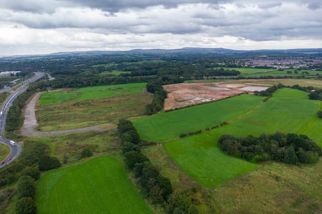 An aeriel view of the Cuerden site, showing some of the established trees that county councillors were keen to protect  (image: Kelvin Lister-Stuttard)