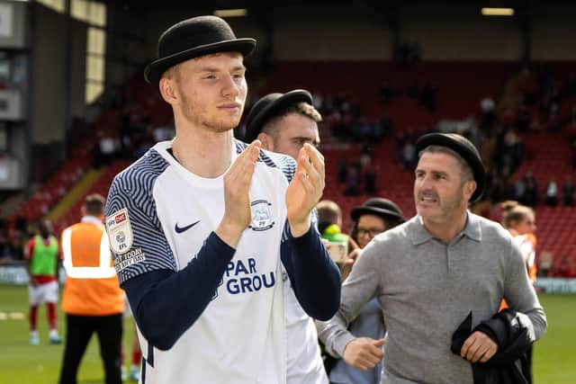 Preston North End's Sepp van den Berg wearing a bowler hat in support of the annual Gentry Day commemoration.