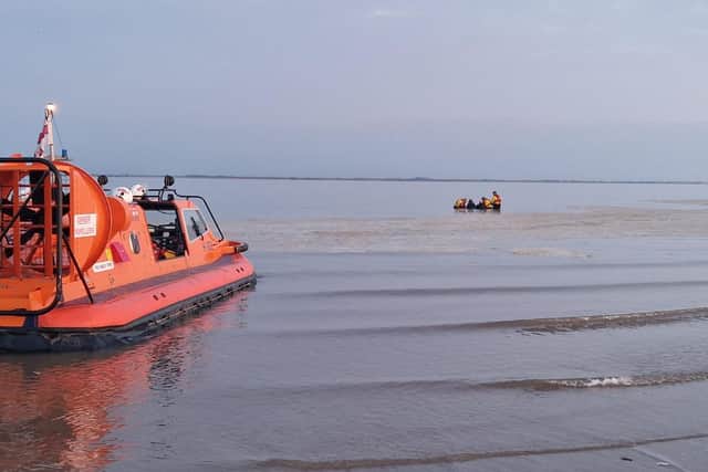 The porpoise found at Carnforth being taken out to sea. Photo by British Divers Marine Life Rescue