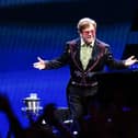Elton John performs on stage during his Farewell Yellow Brick Road show at the O2 Arena, in south London. Picture date: Sunday April 2, 2023.
