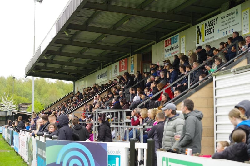Plenty of spectators in the stand at the Sir Tom Finney Stadium watch on as the game is played