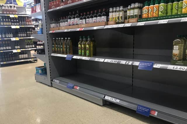 The Tesco Superstore in Penwortham had empty shelves today as Ukraine shortages hit the UK.