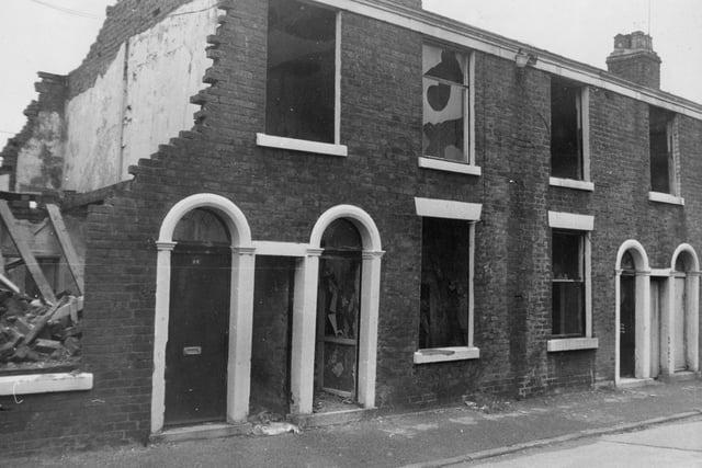Derelict properties in Murray Street, Preston, captured in 1970