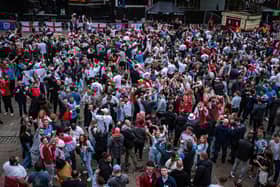 Flag Market in Preston was awash with England supporters.