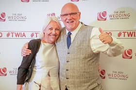 Peter Anslow, pictured with his wife Angela, has been named North West Wedding Photographer of the Year 2022 in the Northern Enterprise Awards