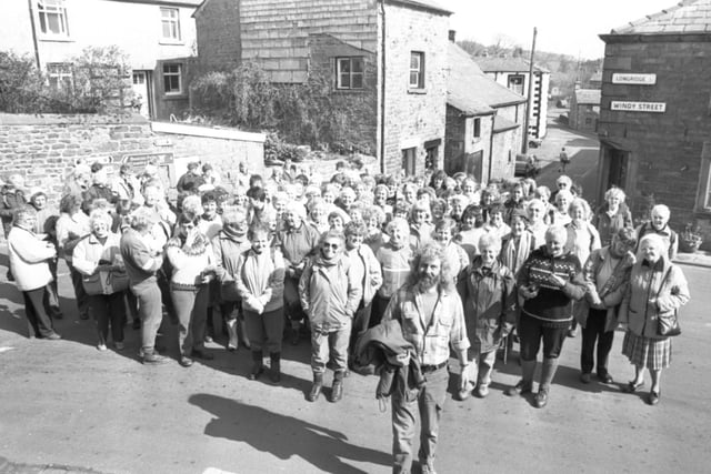 This hardy bunch were setting off on a walk from Chipping