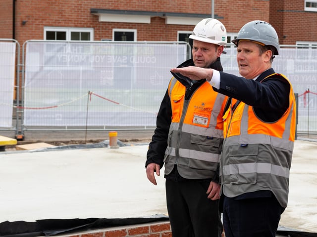 Labour leader Sir Keir Starmer visits a Leyland housing development with Deputy Leader Angela Raynor.  Photo: Kelvin Stuttard