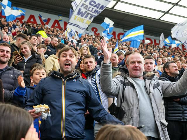 Preston North End fans enjoy the pre-match atmosphere at Deepdale