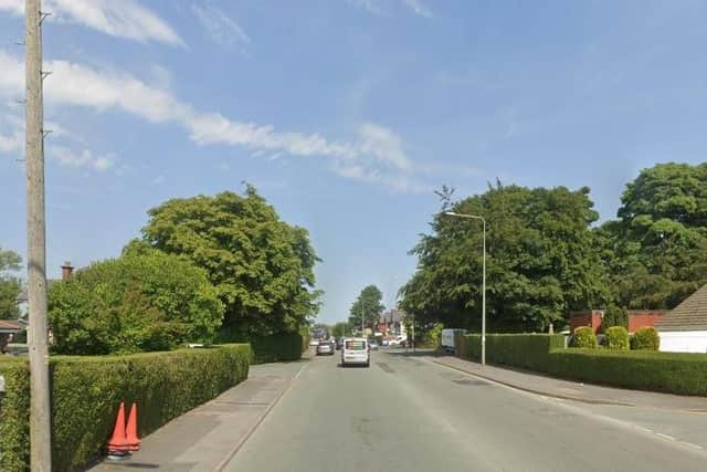 A cyclist was hospitalised with a head injury following a collision in Ribbleton Avenue, Preston (Credit: Google)