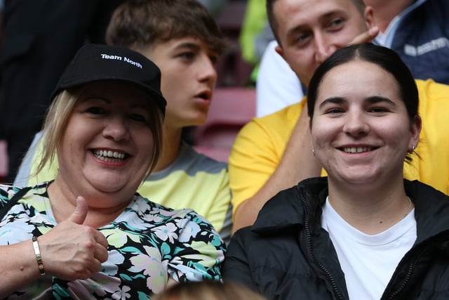 Two of the travelling contingent are all smiles for our camera.