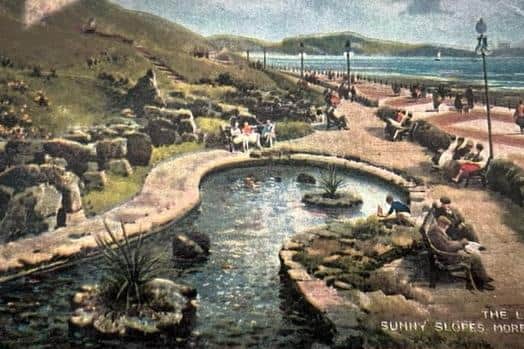 A postcard of the lake, Sunny Slopes, Heysham, unknown date.