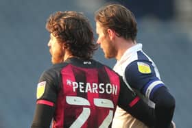 Preston North End's Alan Browne with Bournemouth's Ben Pearson