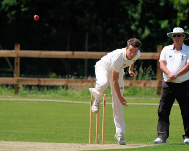 Sam Steeple bowling for Chorley.