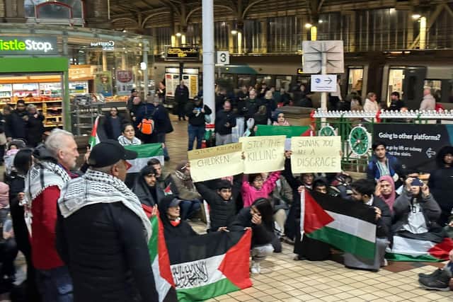 The flashmob arrived at Preston station during one of the busiest travelling times of the week (image: Children of the Ghetto)