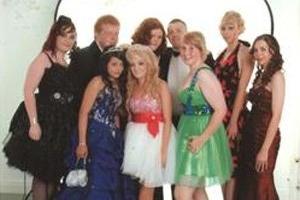 Girls line-up at the Fulwood Academy prom in 2010
