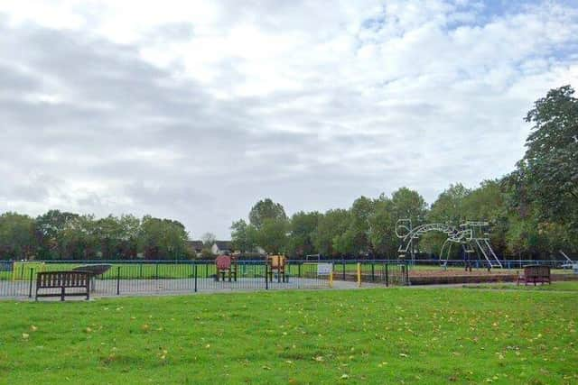 Tanterton Green playground is not currently the place to be after heavy rain - but that is about to change (image: Google)