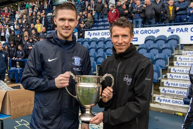 Freddie Woodman is presented with the Sir Tom Finney Player of the Year award at Deepdale. Credit: PNEFC/Ian Robinson.