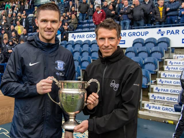 Freddie Woodman is presented with the Sir Tom Finney Player of the Year award at Deepdale. Credit: PNEFC/Ian Robinson.