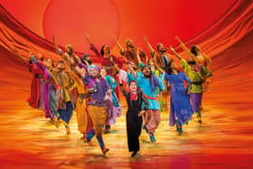 Linzi Hateley and company of Joseph and the Amazing Technicolor Dreamcoat