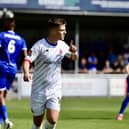 Nick Haughton celebrates scoring for the Coasters (photo: Steve Mclellan/AFC Fylde)