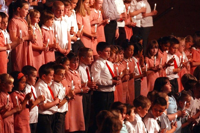 Children singing at the Preston Schools Music Festival at the Guild Hall